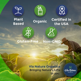 Capsules de curcuma bio Via Natura Organics sur une surface en bois