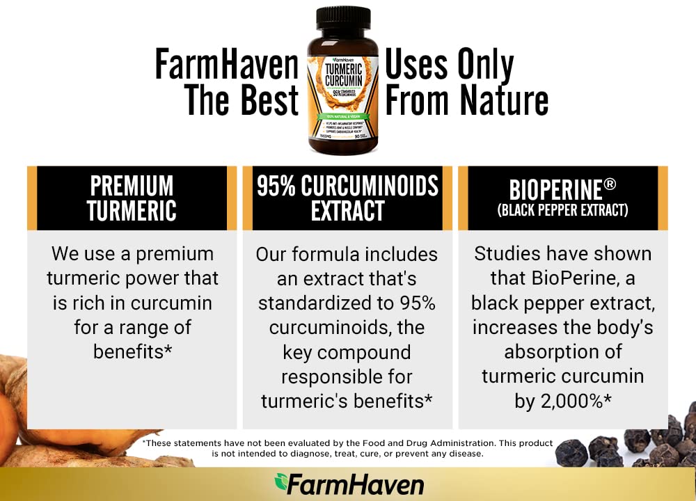 Capsules de curcuma FarmHaven dans un bol
