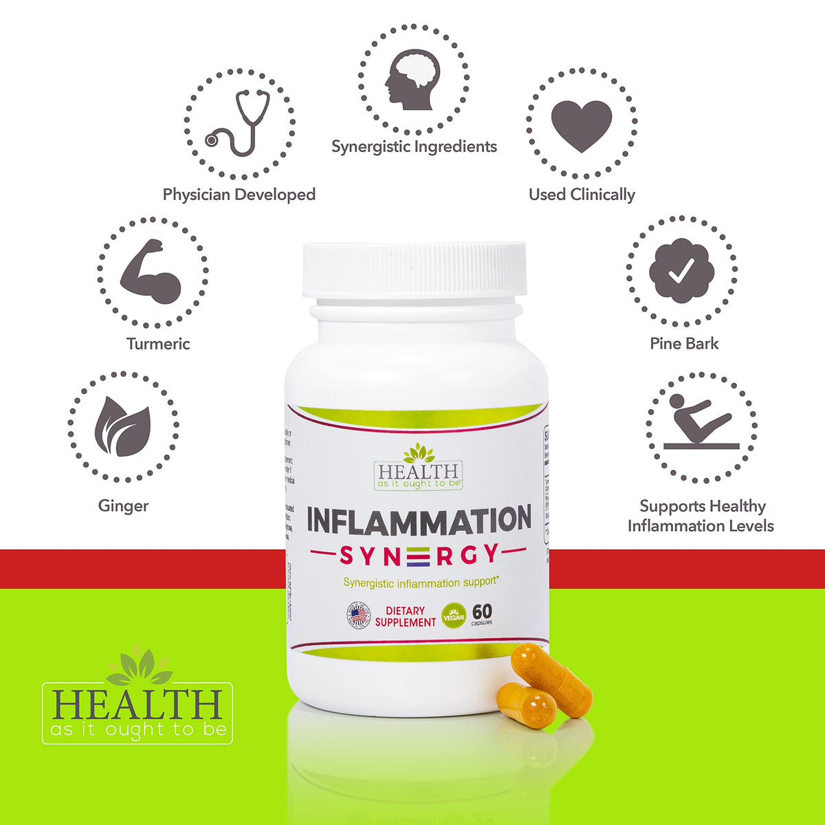 Capsules de Curcuma & Gingembre sur fond blanc