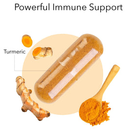 Capsules de curcuma Kroeger sur une surface en bois
