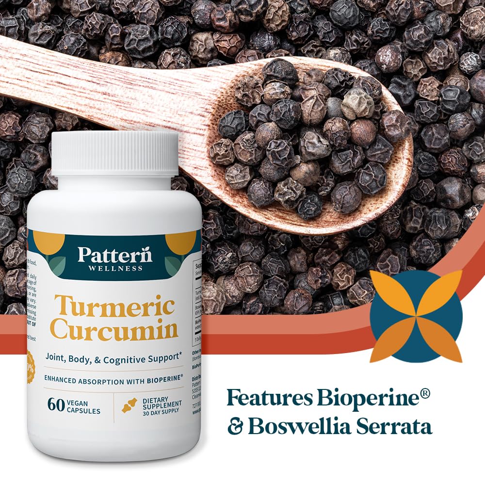 Capsules de curcuma Pattern Wellness dans une main