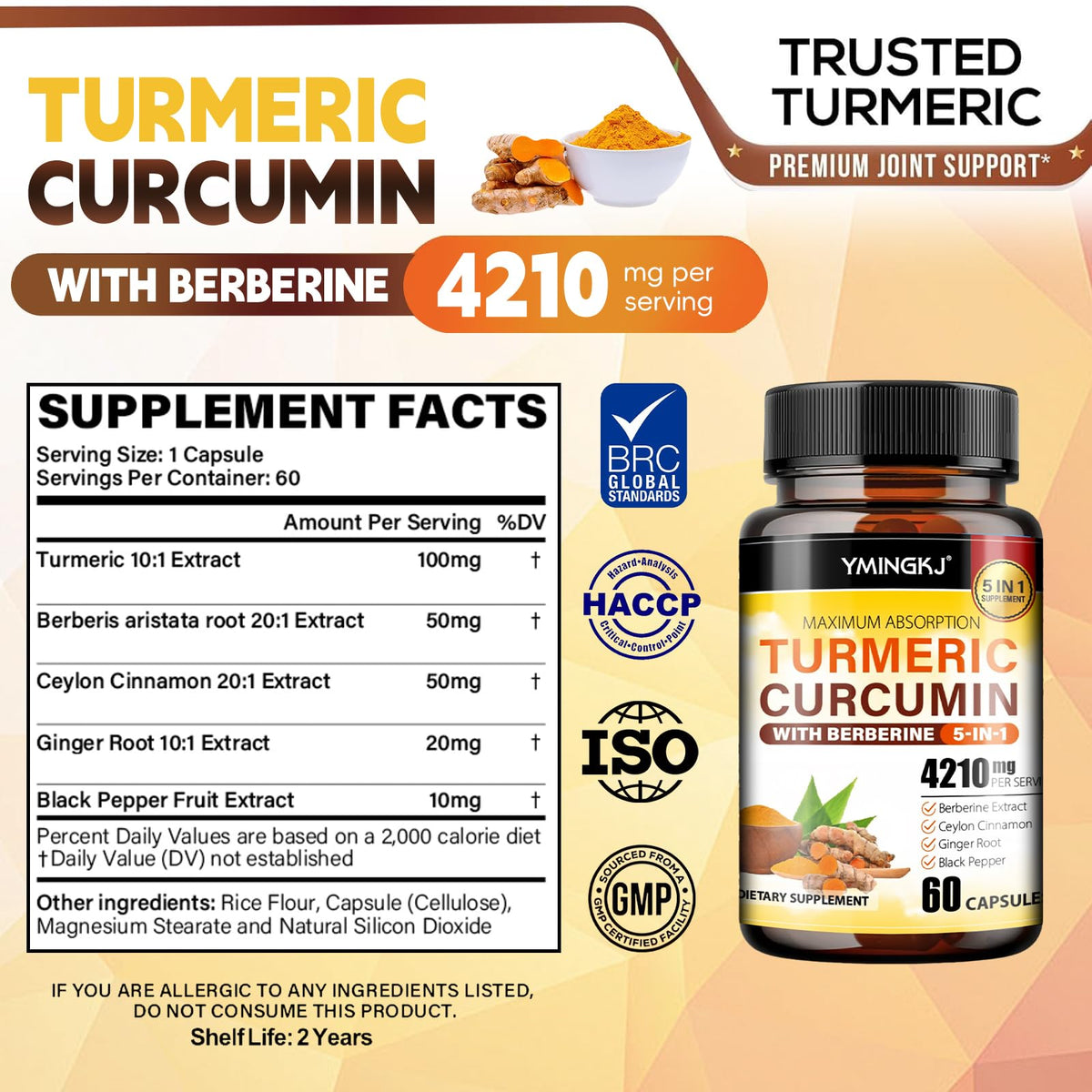 Capsules de Curcuma YMINGKJ dans une main
