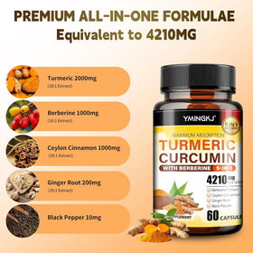 Capsules de Curcuma YMINGKJ sur une surface en bois