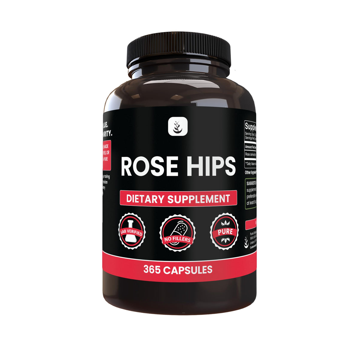Capsules de Cynorrhodon PURE ORIGINAL INGREDIENTS vue de face