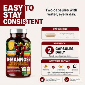 Capsules de D-Mannose sur une main