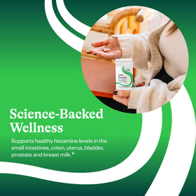 Capsules de DAO Enzyme sur une table en bois