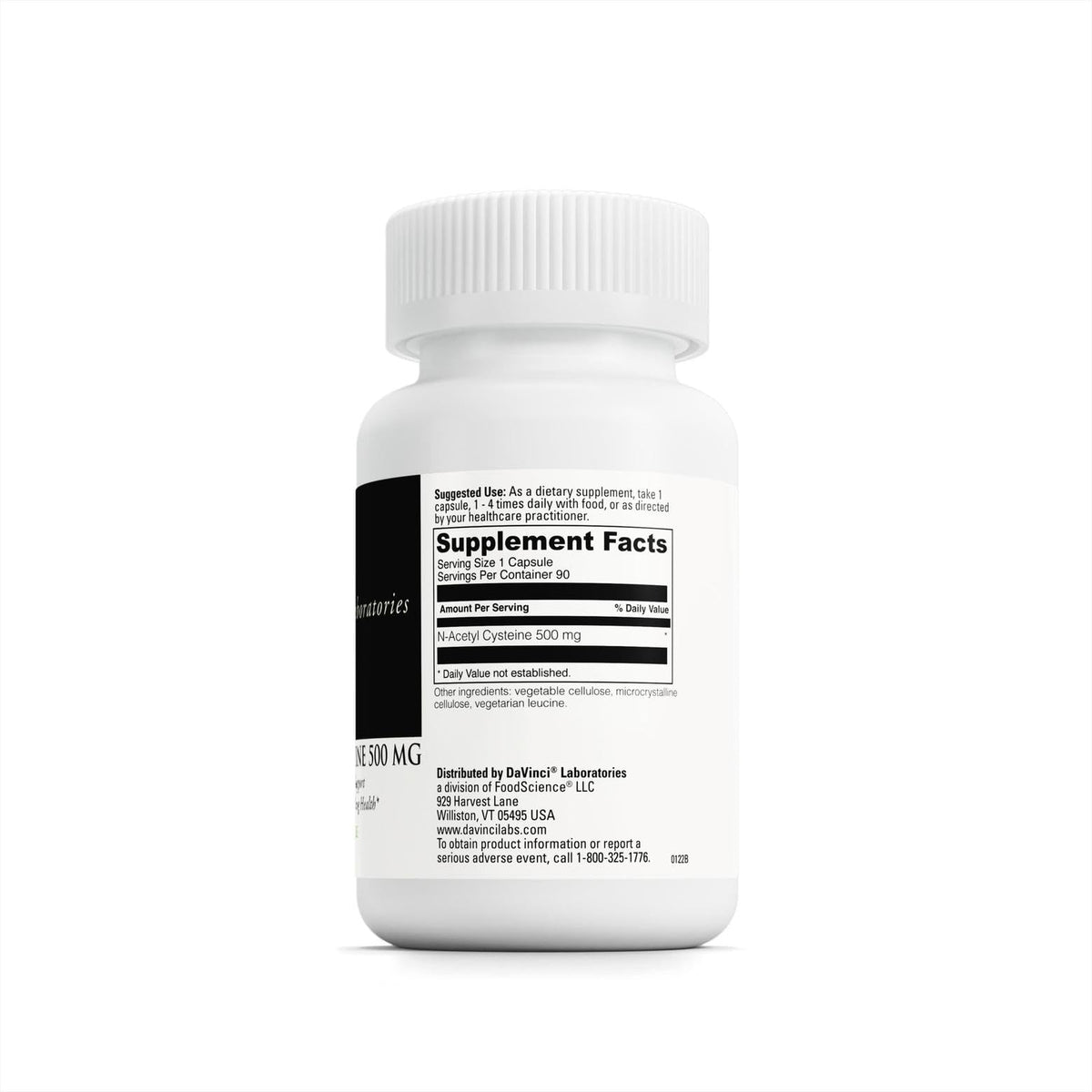 Capsules de DAVINCI N-Acetyl Cystéine sur une surface blanche