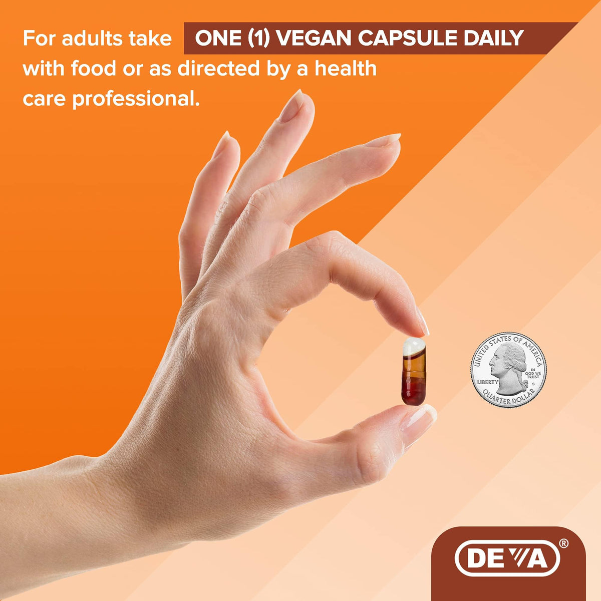 Capsules de DEVA Huile de Graine de Citrouille sur une table en bois