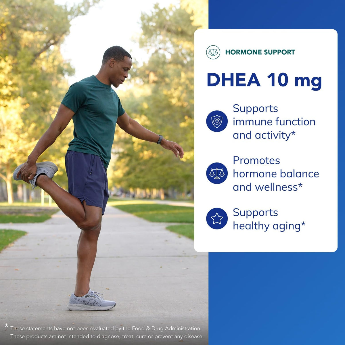 Capsules de DHEA 10 mg de Pure Encapsulations sur une surface blanche