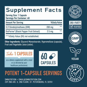 Capsules de DIM de SMNutrition dans une main