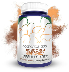 Capsules de Dioscorea Nipponica 400mg Nootropics Depot, vue avant du flacon