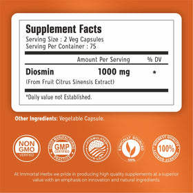 Capsules de Diosmine 1000mg Immortal Herbs dans un environnement naturel