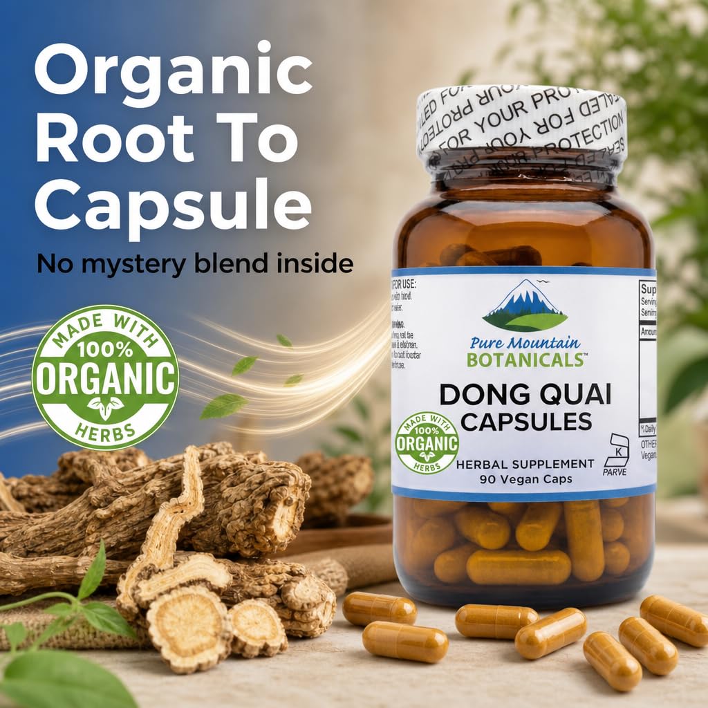 Capsules de Dong Quai sur une surface en bois