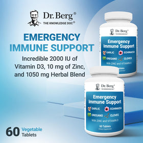 Capsules de Dr. Berg Nutritionals sur une surface blanche