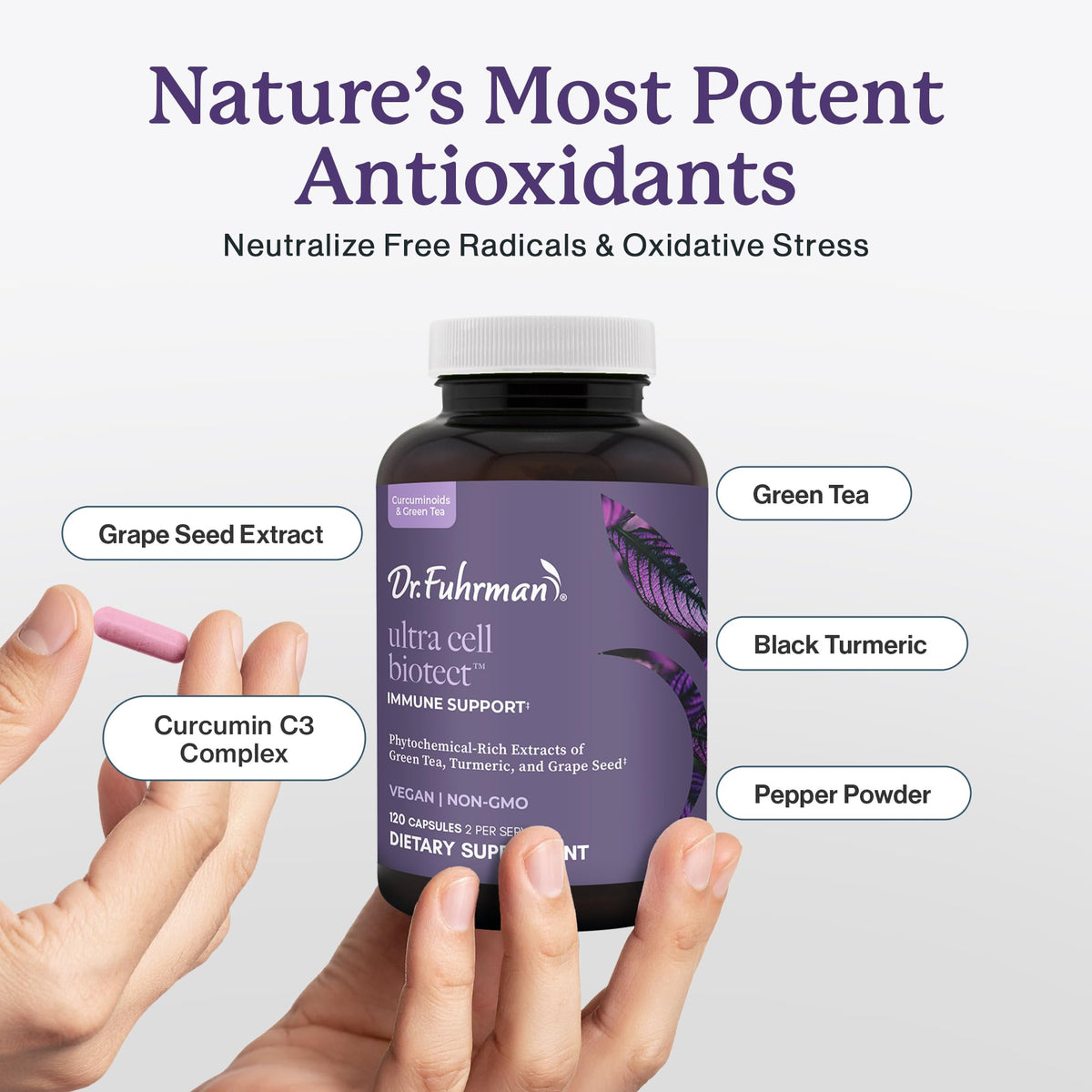 Capsules de Dr. Fuhrman Ultra Cell Biotect sur une surface