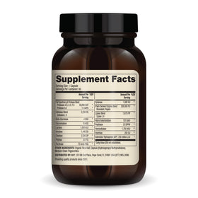 Capsules de Dr. Mercola Enzymes Complètes pour Femmes sur une surface blanche