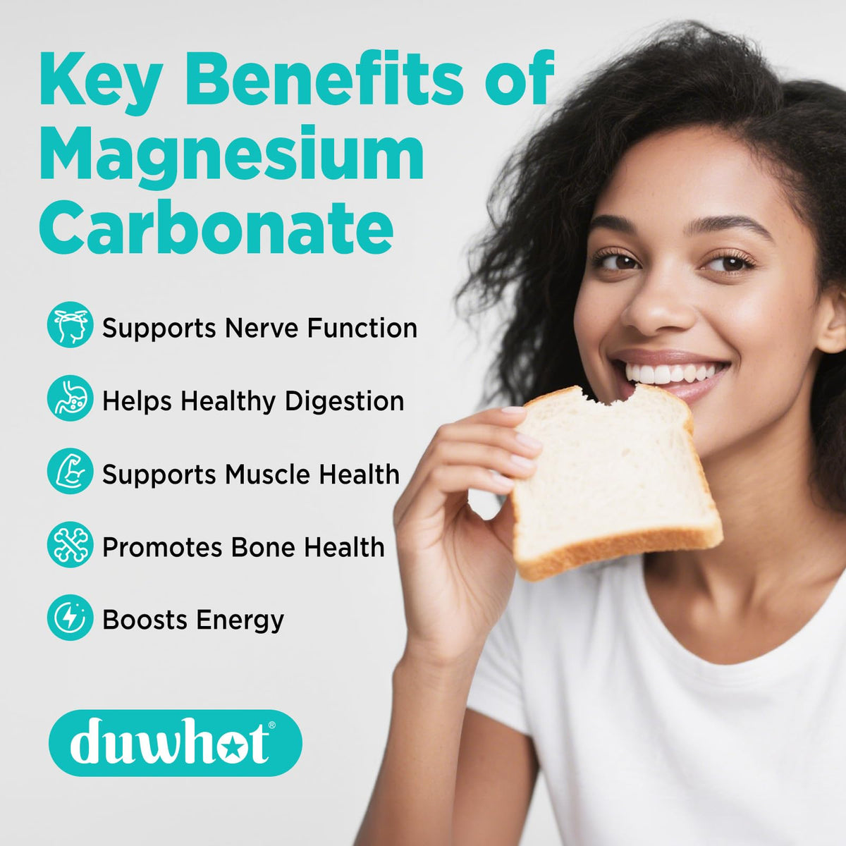 Capsules de duwhot Magnésium Carbonate dans un bol