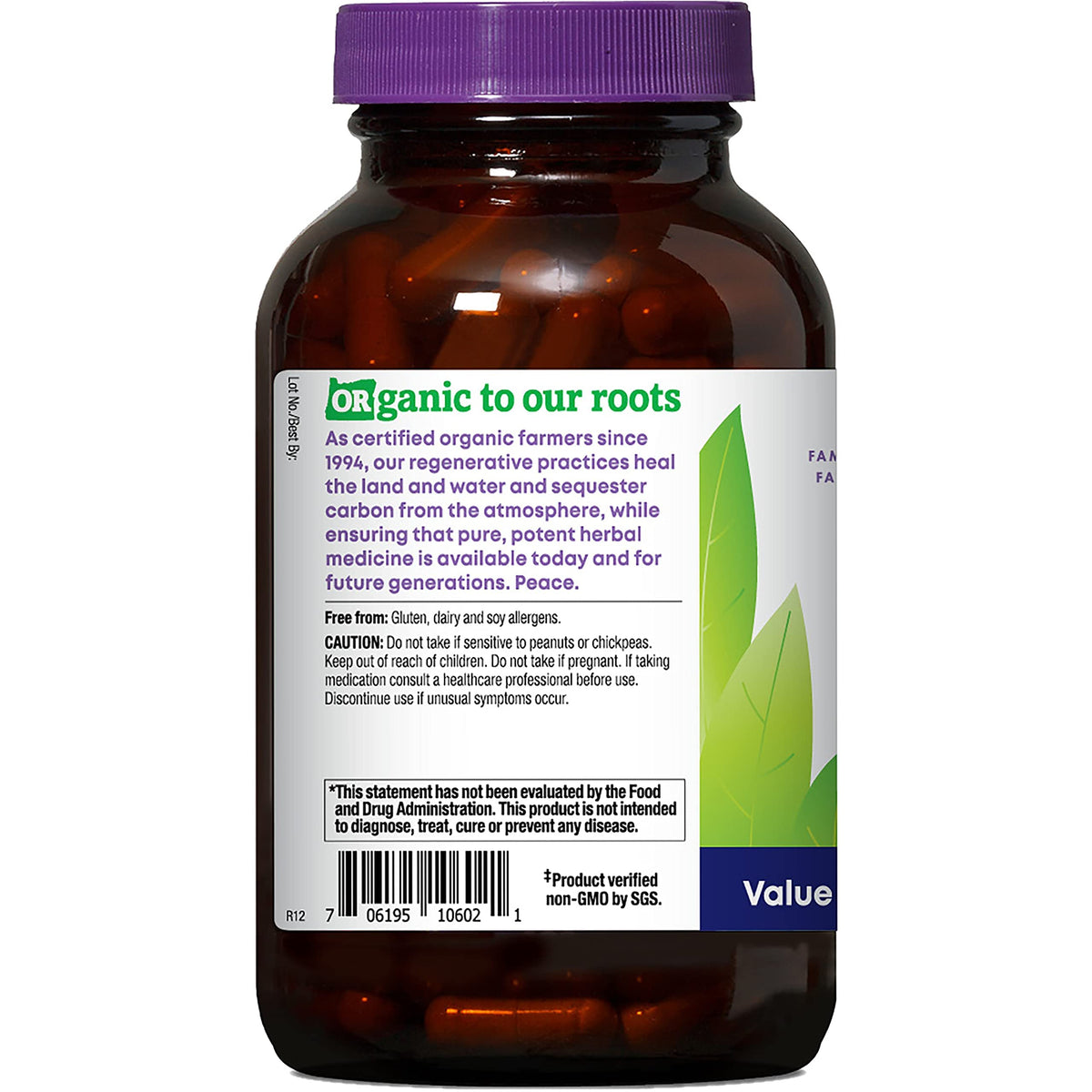 Capsules de fenugrec bio Oregon's Wild Harvest, vue de profil
