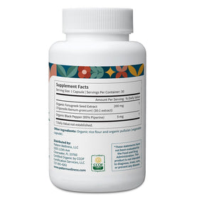 Capsules de fenugrec bio Pattern Wellness, côté