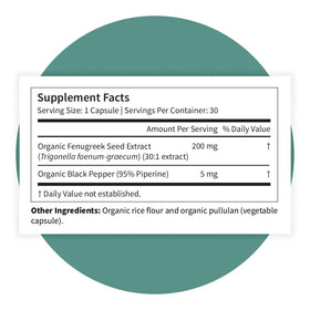 Capsules de fenugrec bio Pattern Wellness, en main