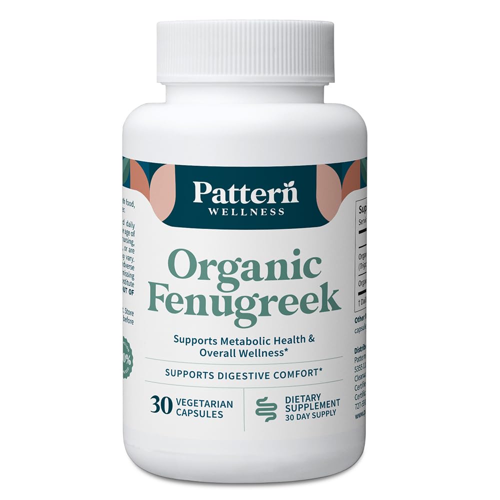 Capsules de fenugrec bio Pattern Wellness, vue de face