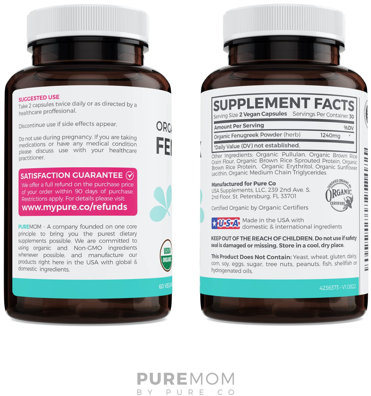 Capsules de Fenugrec Bio PURE CO dans un environnement naturel
