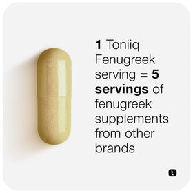 Capsules de fenugrec Toniiq sur une table avec des plantes