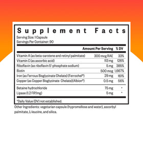 Capsules de fer Ferrous Bisglycinate de Seeking Health