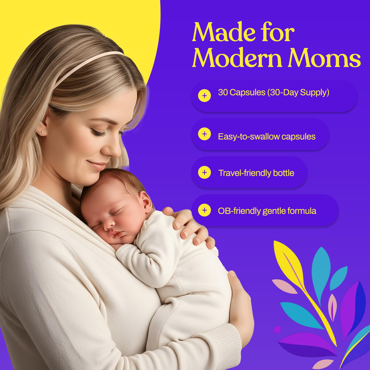 Capsules de fer prénatal Mama's Select dans la main