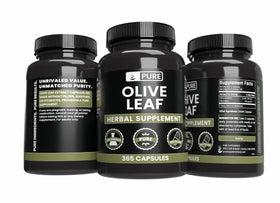Capsules de Feuille d'Olivier PURE ORIGINAL INGREDIENTS avec étiquette détaillée