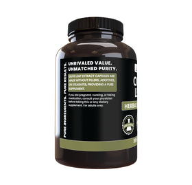 Capsules de Feuille d'Olivier PURE ORIGINAL INGREDIENTS sur fond blanc
