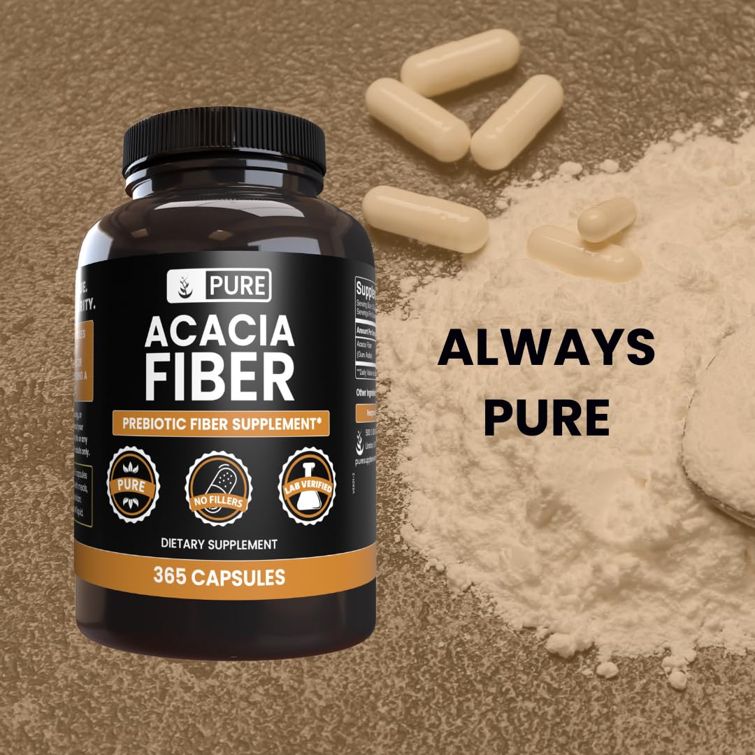 Capsules de Fibre d'Acacia PURE ORIGINAL INGREDIENTS dans un environnement de cuisine