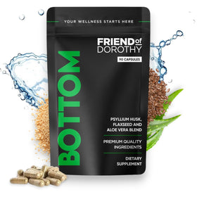Capsules de fibre FRIEND OF DOROTHY sur une surface en bois