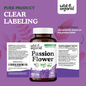Capsules de fleur de passion Wild & Organic avec ingrédients naturels