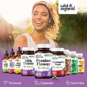 Capsules de fleur de passion Wild & Organic dans un bol