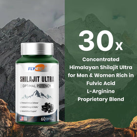 Capsules de Flynew Shilajit sur une surface blanche