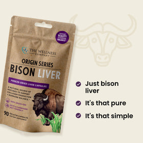 Capsules de foie de bison dans leur emballage