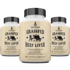 Capsules de foie de boeuf Ancestral Supplements, vue de face