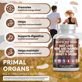 Capsules de foie de boeuf avec un fond naturel