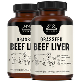 Capsules de foie de boeuf Lonvera 3000mg en bouteille