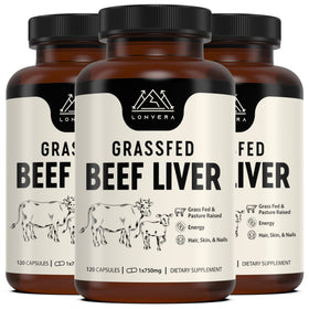 Capsules de foie de boeuf Lonvera 3000mg vue de face