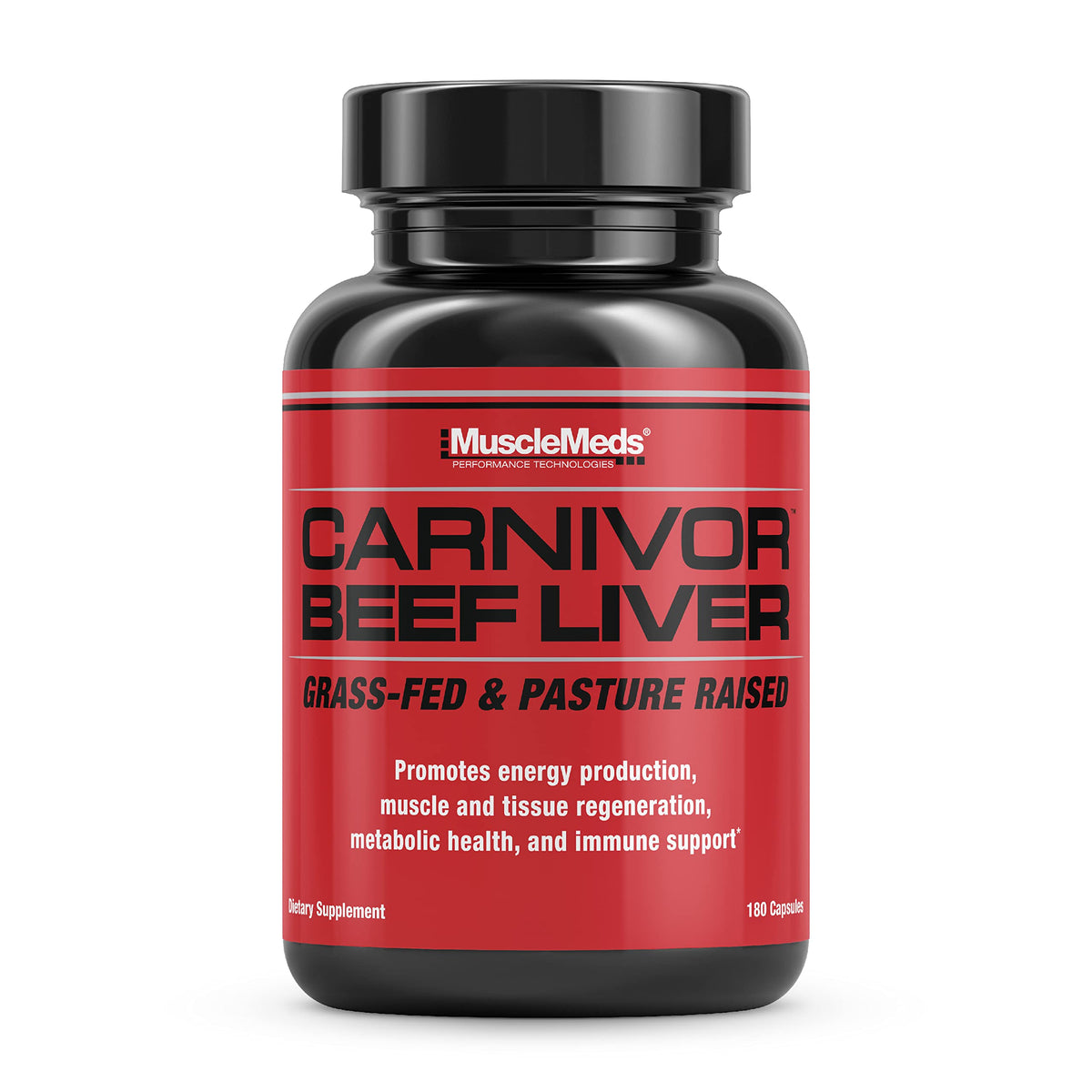 Capsules de foie de boeuf MuscleMeds 180 g vue de face
