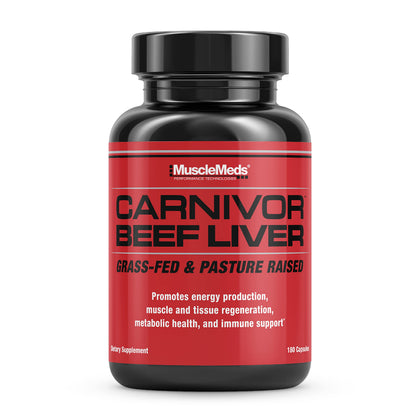 Capsules de foie de boeuf MuscleMeds 180 g vue de face