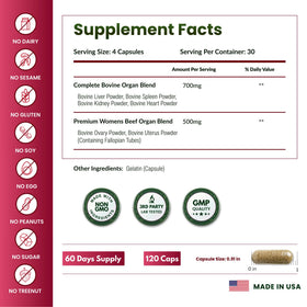 Capsules de ForestLeaf Organes de Boeuf sur une table