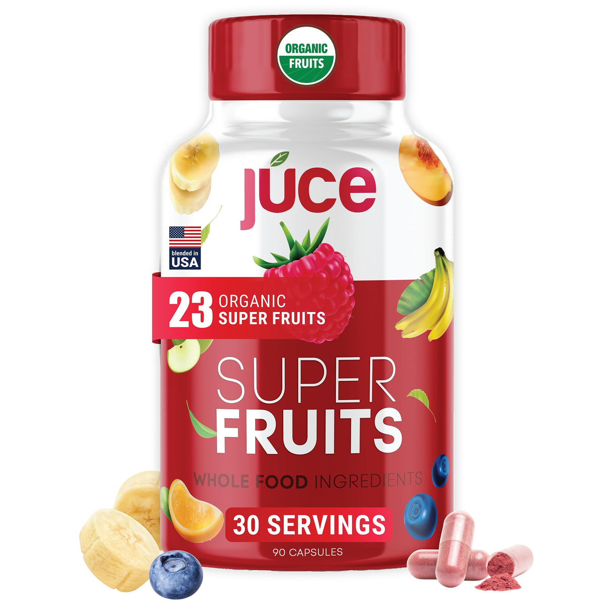 Capsules de fruits bio Terra Kai Organics vue de face