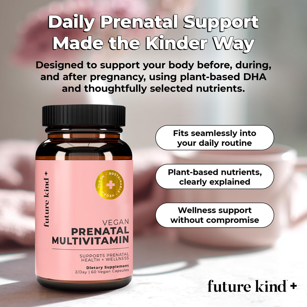 Capsules de Future Kind Complément Alimentaire Prénatal, couleur citron