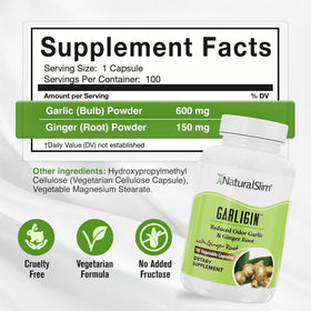 Capsules de Garligin NaturalSlim sur une surface blanche