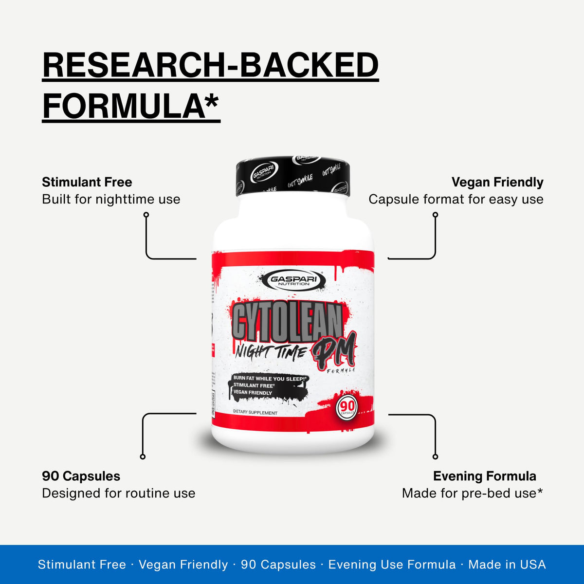 Capsules de Gaspari Nutrition Cytolean PM dans une main