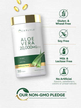 Capsules de Gel Doux Aloe Vera Carlyle avec étiquette bien visible