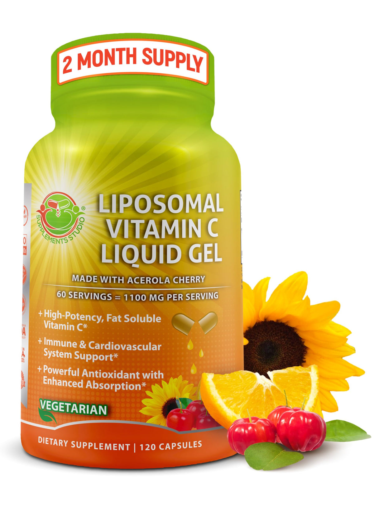 Capsules de gel liquide de vitamine C liposomale 1100mg SUPPLEMENTS STUDIO